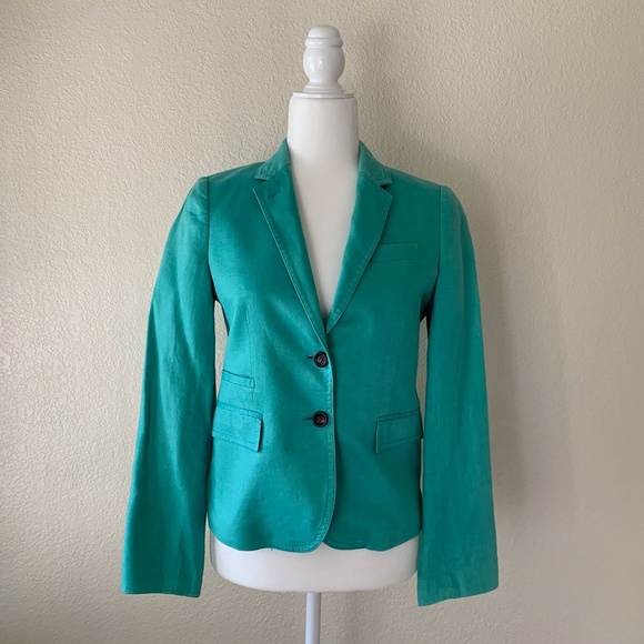 J. Crew Jackets & Blazers - J. CREW Factory Turquoise Linen Blazer 2